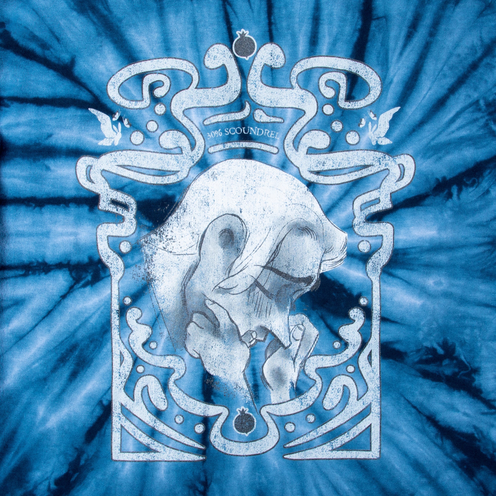LORE OLYMPUS - HADES THE SCOUNDREL BLUE TIE DYE UNISEX T-SHIRT - Image 4