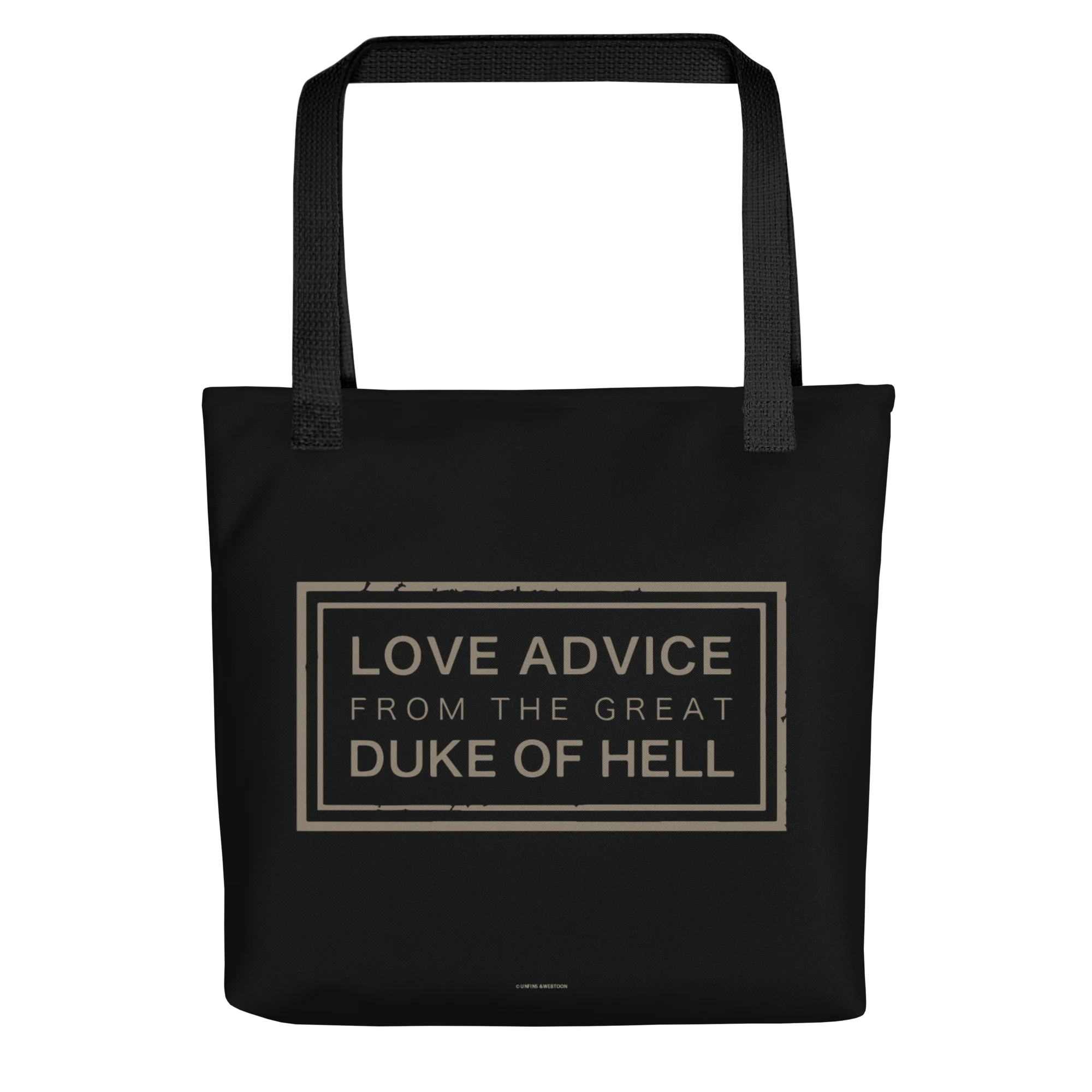 LOVE ADVICE FROM THE GREAT DUKE OF HELL - MUHAHA TOTE BAG